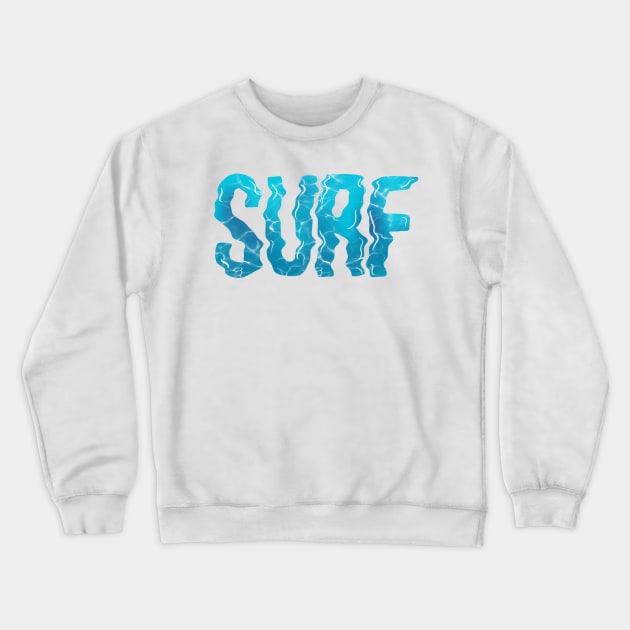 SURF Graphic Typographic Crewneck Sweatshirt by SusanaDesigns